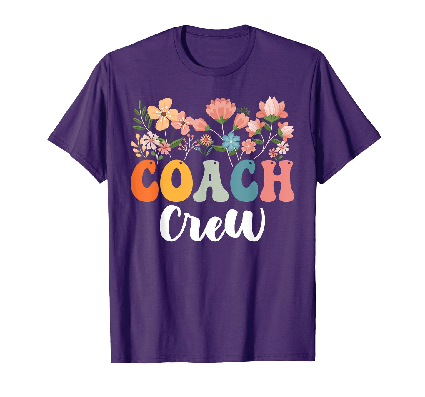 Coach Crew Team Retro Groovy Vintage First Day Of School T-Shirt