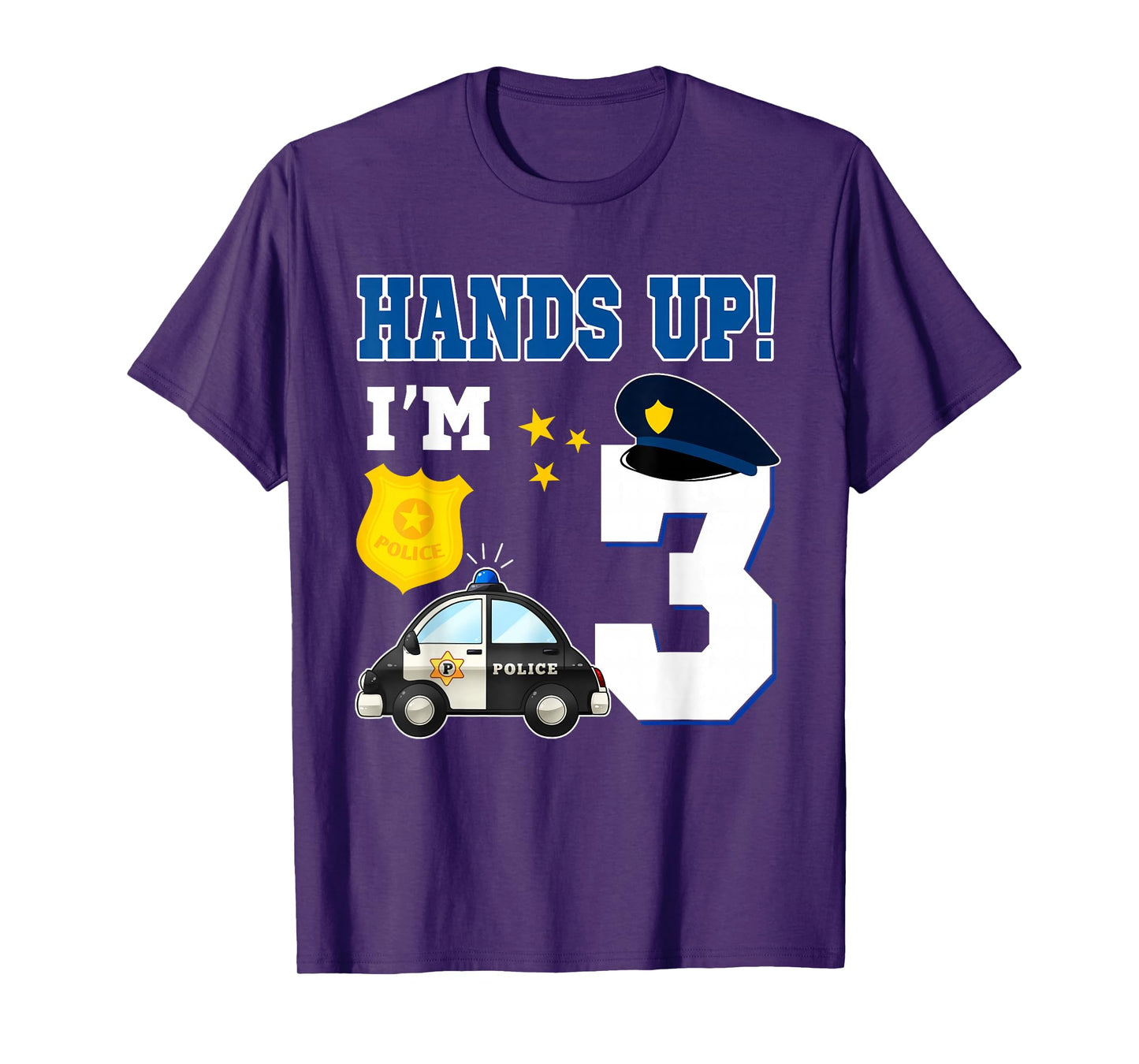 3rd Birthday Policeman Boy 3 Year Old Police Officer T-Shirt