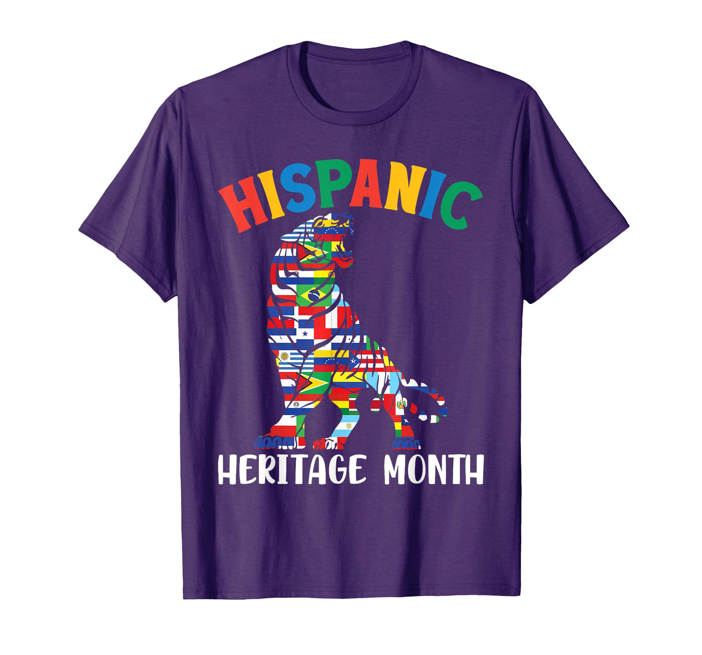 Tiger And Latin American Flags Hispanic Heritage Month Pride T-Shirt