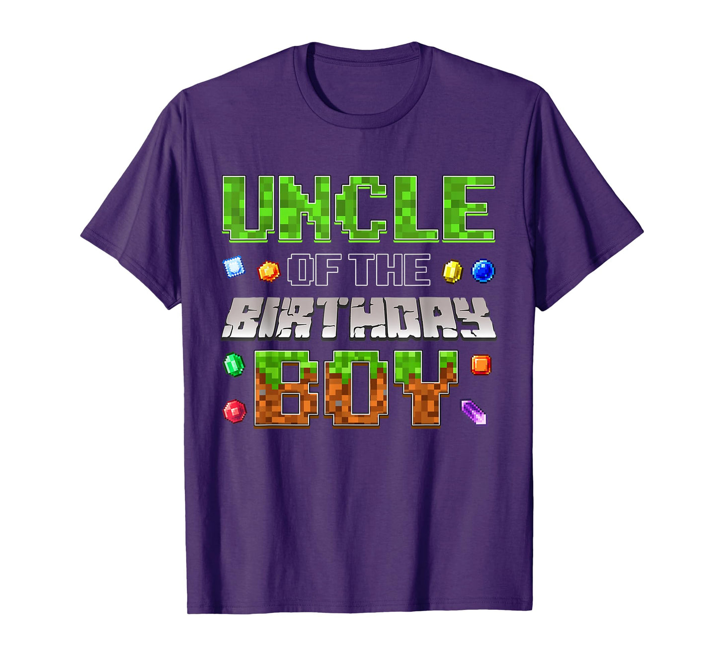 Uncle Of The Birthday Boy Game Pixel Number Birthday Party T-Shirt