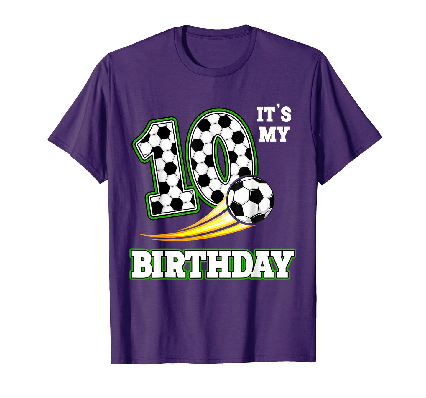 Its My 10th Birthday Soccer 10 Years Old Bday Football Boys T-Shirt