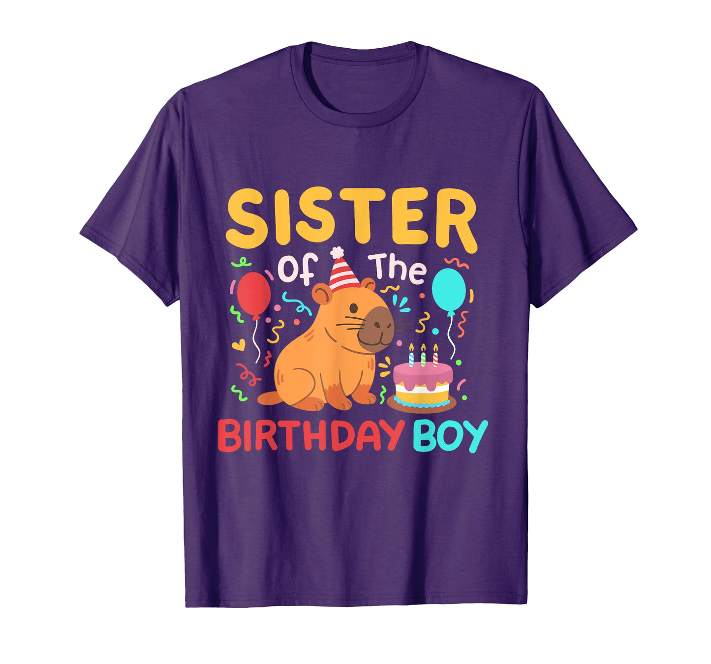 Sister Of The Birthday Boy Capybara Capy Kids Bday Family T-Shirt