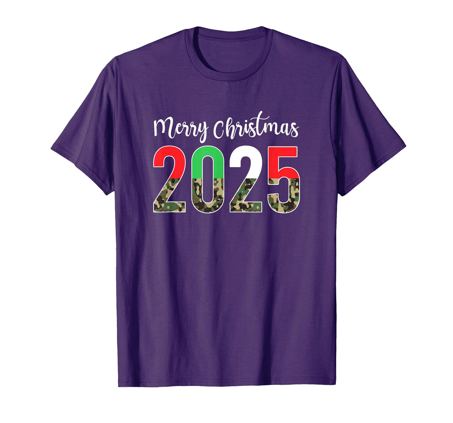 Merry Christmas 2025 Camouflage Camo Xmas for Men Women Kids T-Shirt