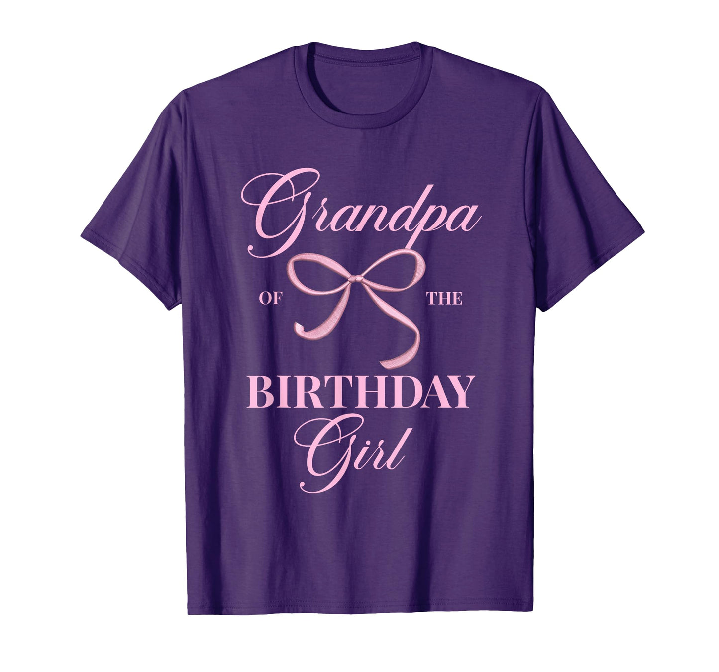 Grandpa Of The Birthday Girl Coquette Aesthetic Pink Bow T-Shirt