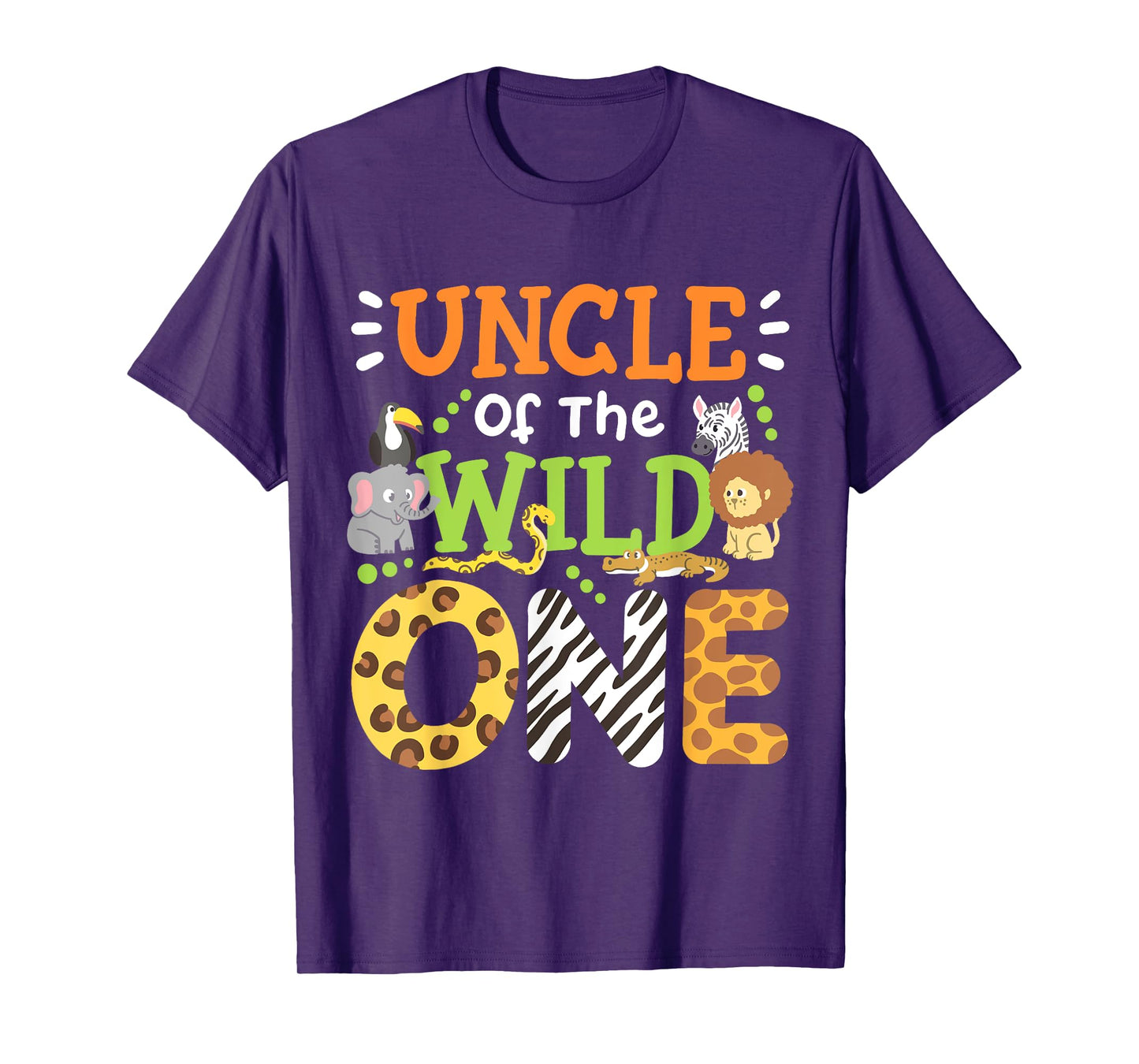 Uncle Of The Wild One Kids Boys Safari Zoo Birthday Family T-Shirt