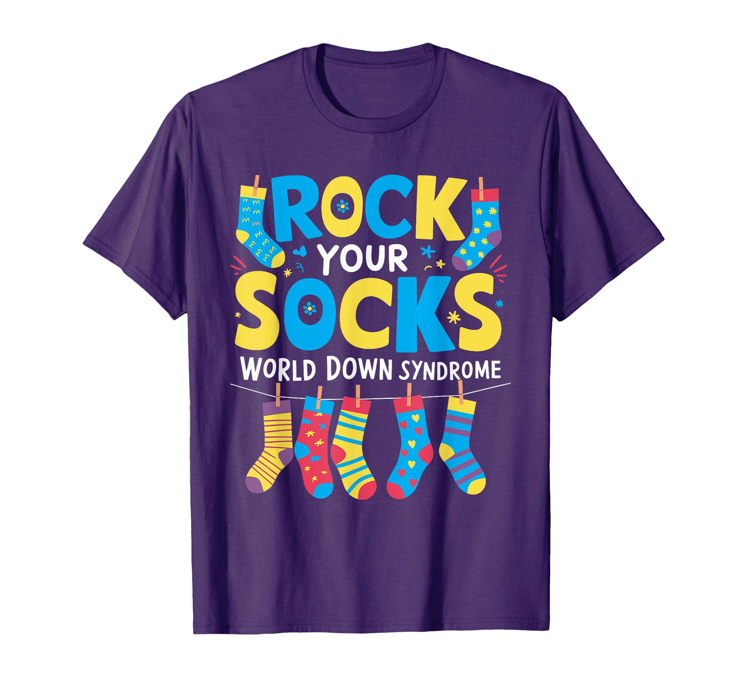Rock Your Socks Down Syndrome Awareness Teachers Women Kids T-Shirt