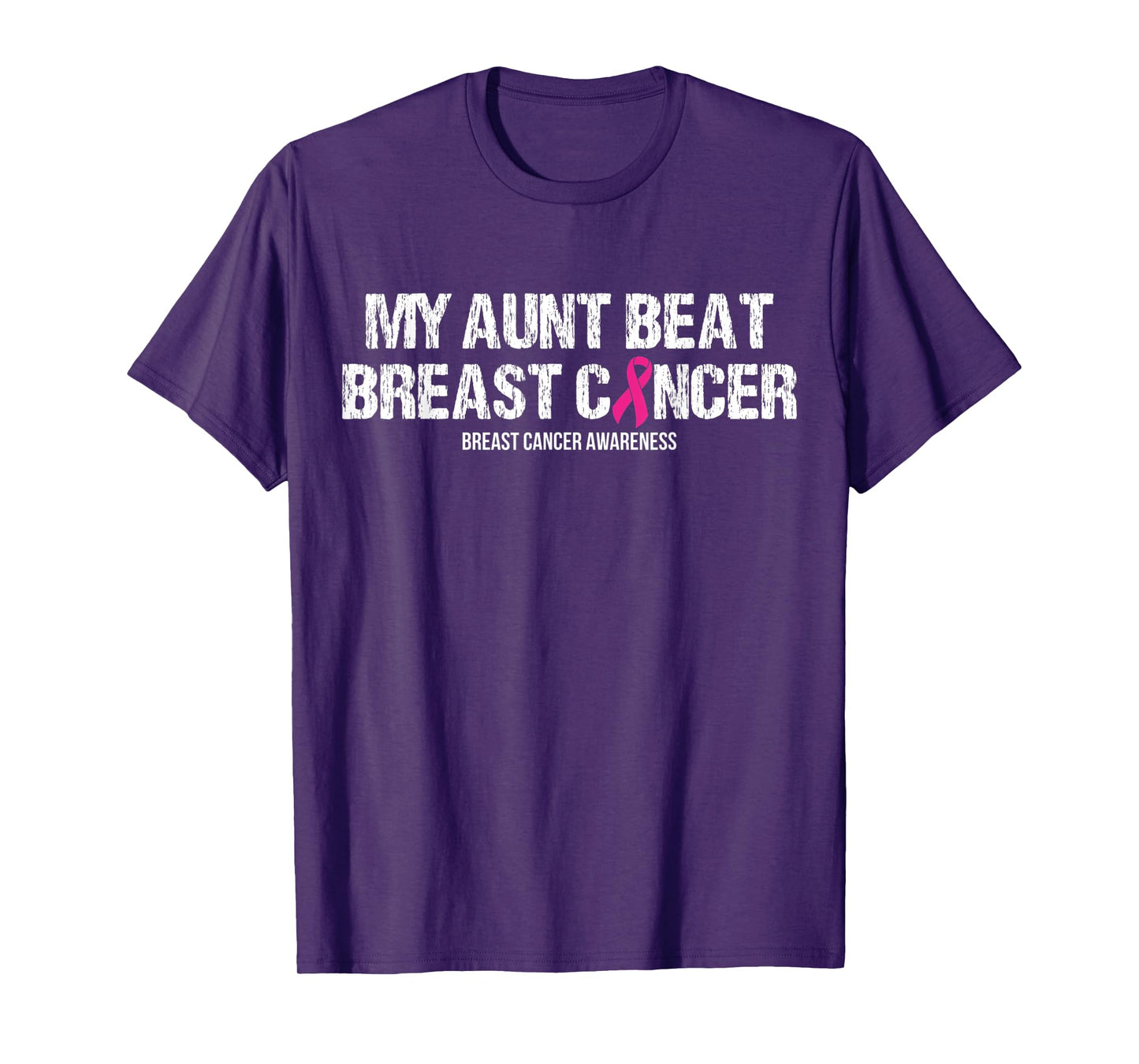 My Aunt Beat Breast Cancer Pink Ribbon Mom Mother Apparel T-Shirt