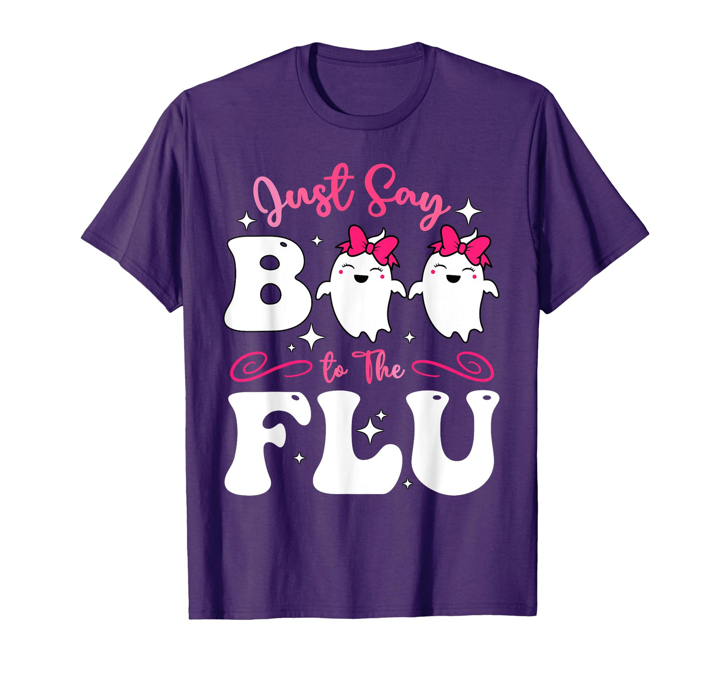 Say Boo To The Flu Halloween Coquette Bow Ghost Boo To Flu T-Shirt
