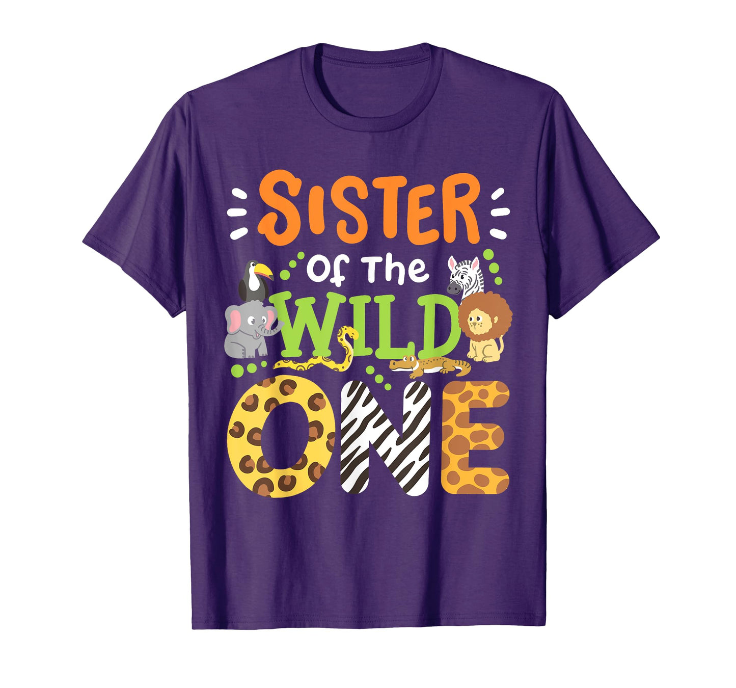 Sister Of The Wild One Kids Boys Safari Zoo Birthday Family T-Shirt