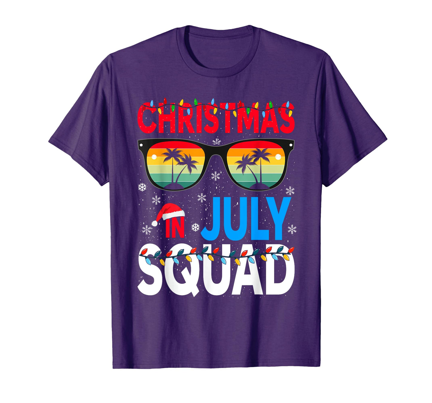 Christmas In July Squad Family Beach Vacation Summer T-Shirt