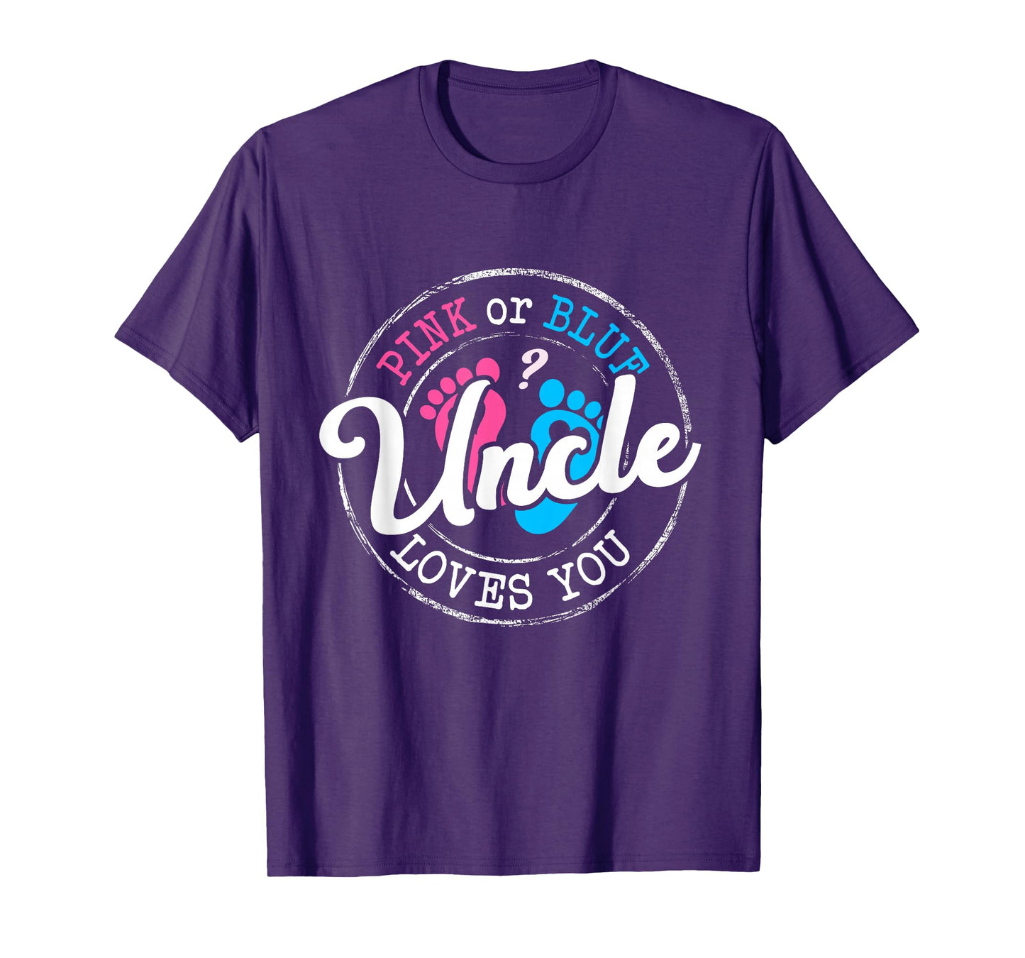 Pink or Blue Uncle Loves You Gender Reveal Family T-Shirt