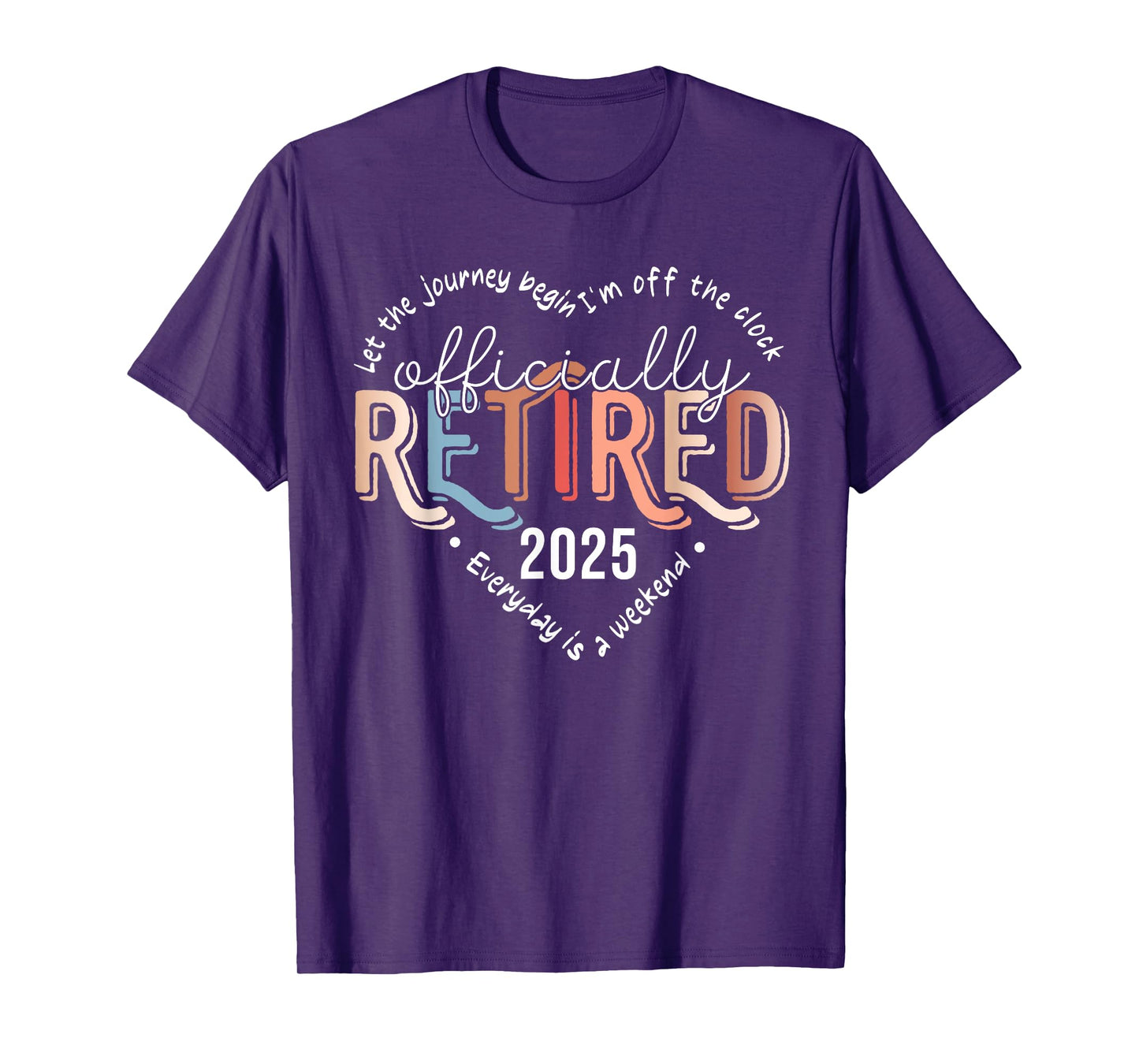 Officially Retired 2025 Heart Men Women Retirement Party T-Shirt