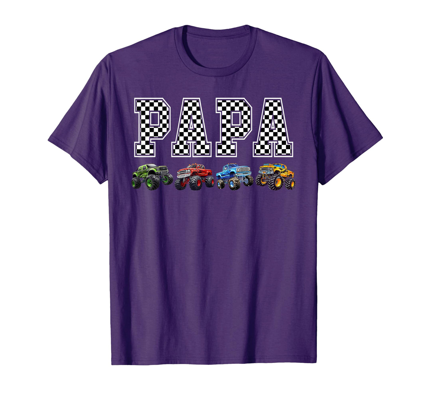 Papa Family Crew Monster Truck Lover Birthday Matching T-Shirt