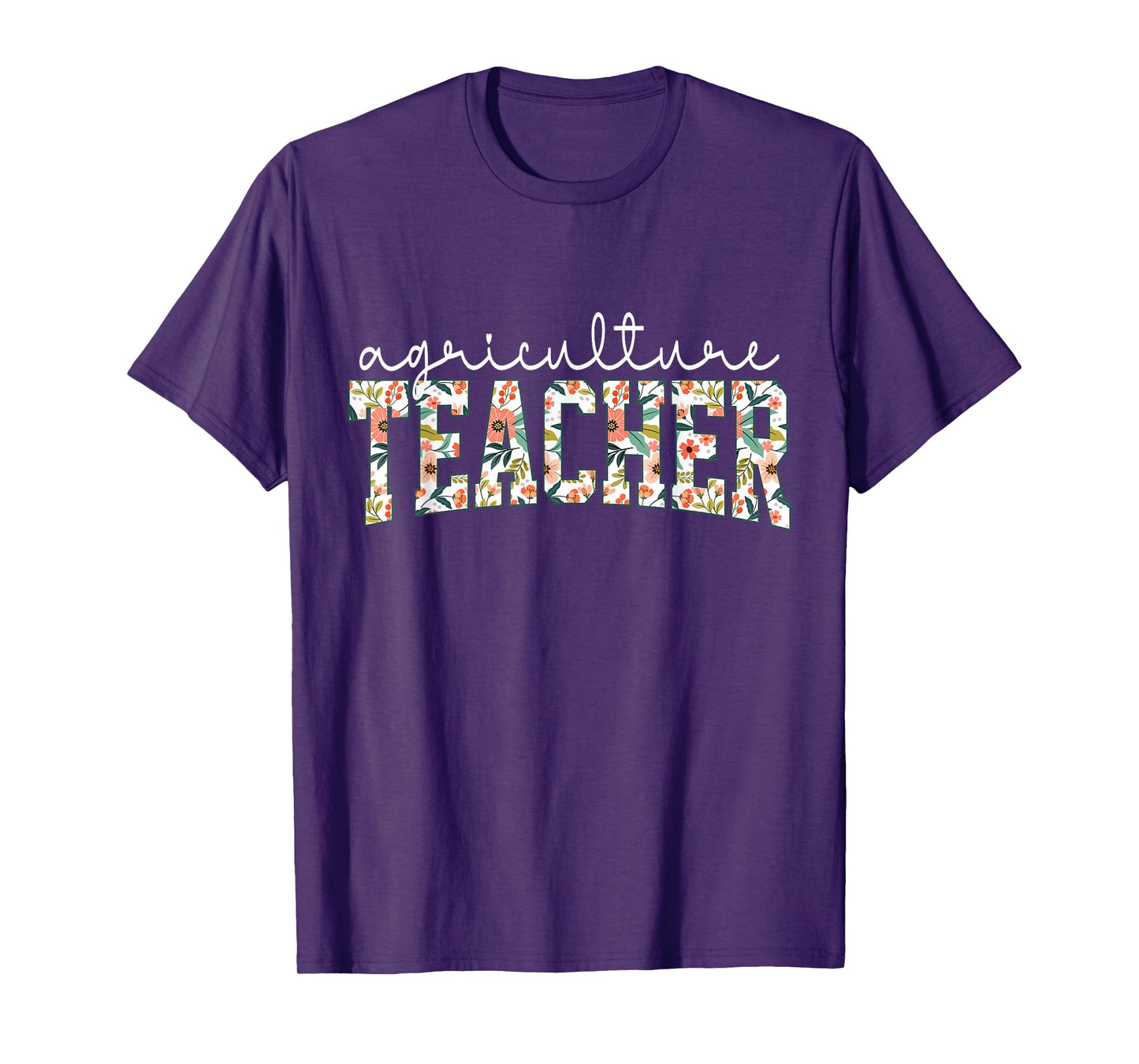 Retro Floral Agriculture Teacher Farmer AG Teacher Team Crew T-Shirt