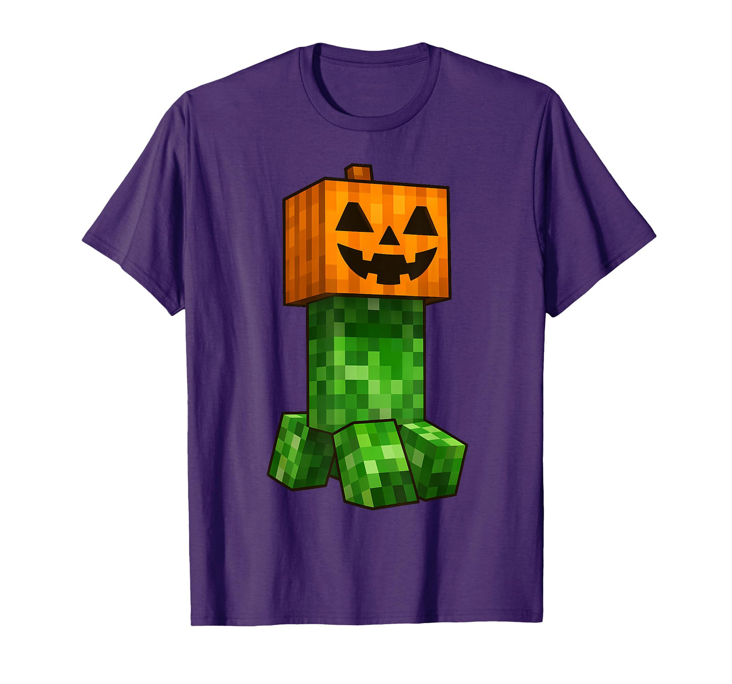 Kids Halloween Gamer Pixel Jack O Lantern Pumpkin Boys Men T-Shirt