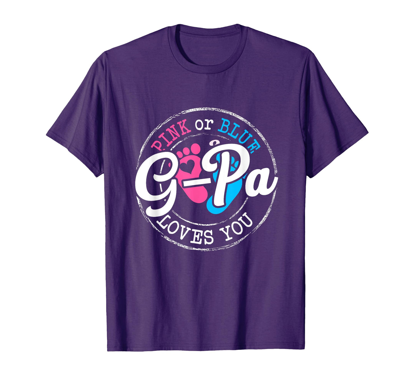 Pink or Blue G-Pa Loves You Gender Reveal Family T-Shirt