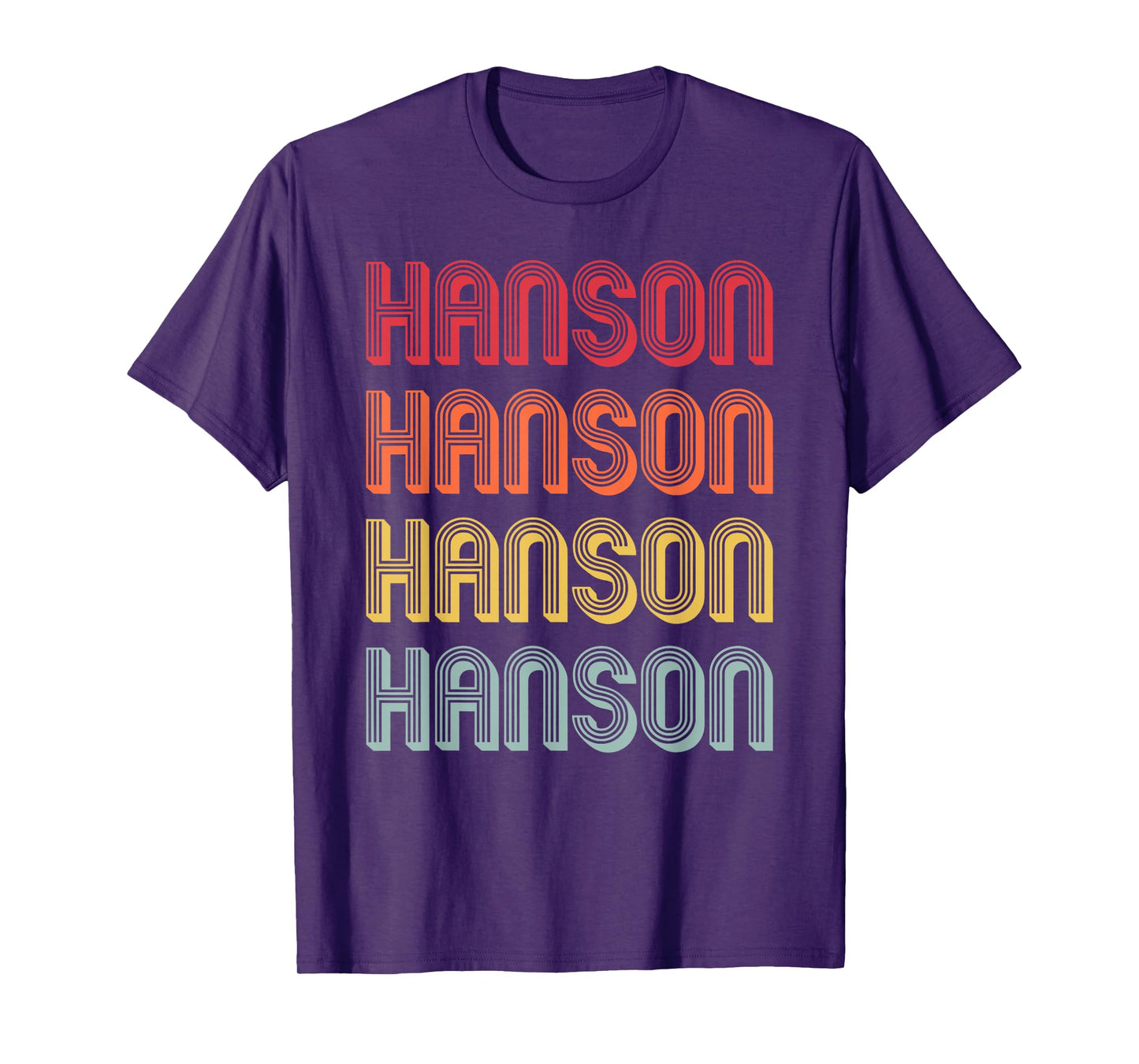 Customized Last Name Custom Family Christmas Team Hanson Gift Surname Funny Retro Vintage 80s Birthday Reunion T-Shirt
