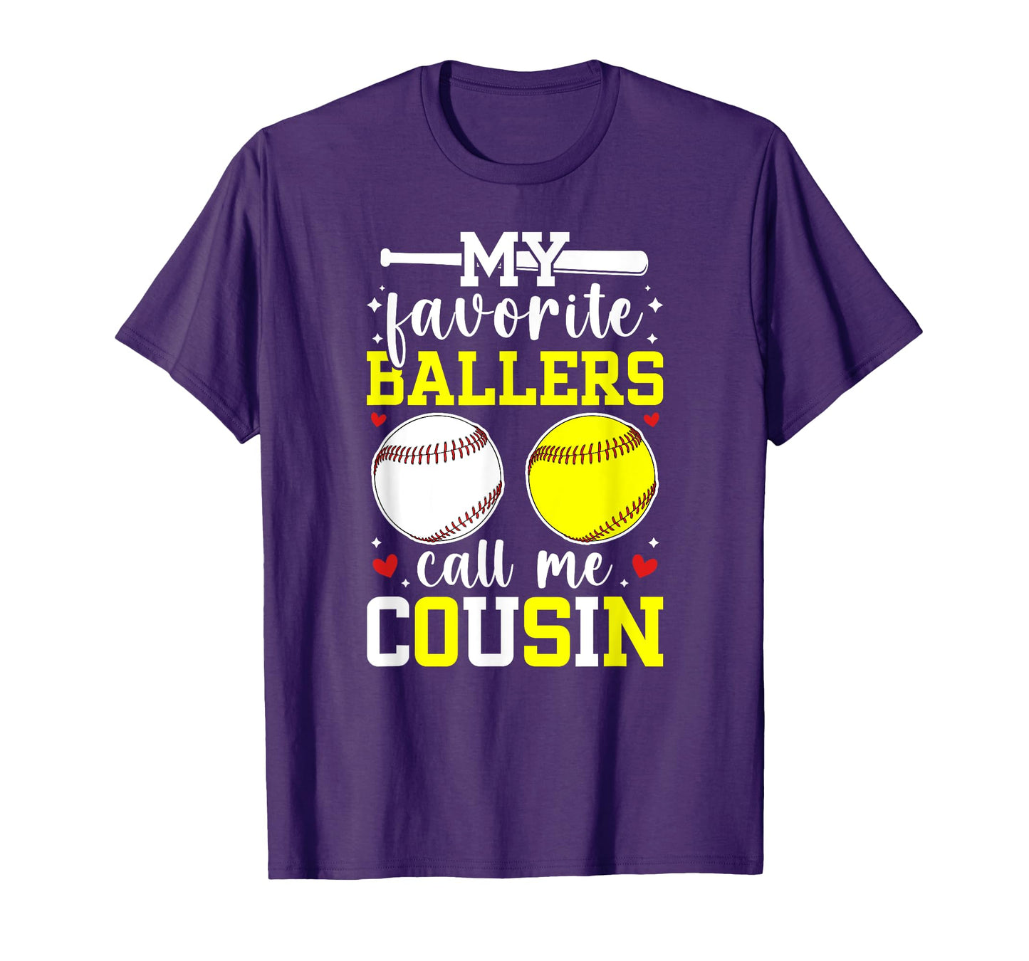 My Favorite Ballers Call Me Cousin Baseball Softball Cousin T-Shirt