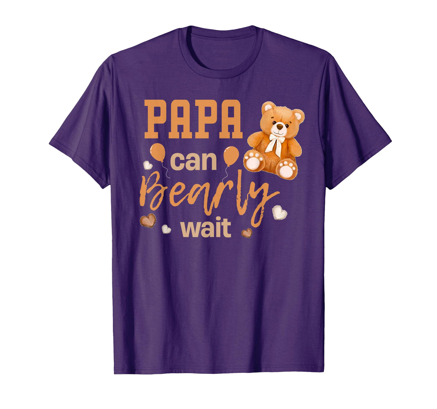 Papa Can Bearly Wait Gender Neutral Baby Shower Matching T-Shirt