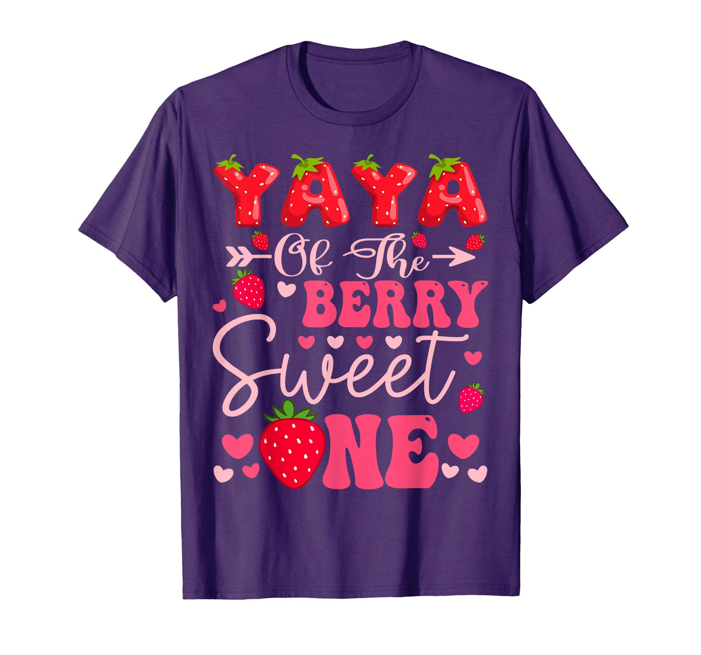 Yaya Of The Berry Sweet One Strawberry 1St Birthday Girl T-Shirt