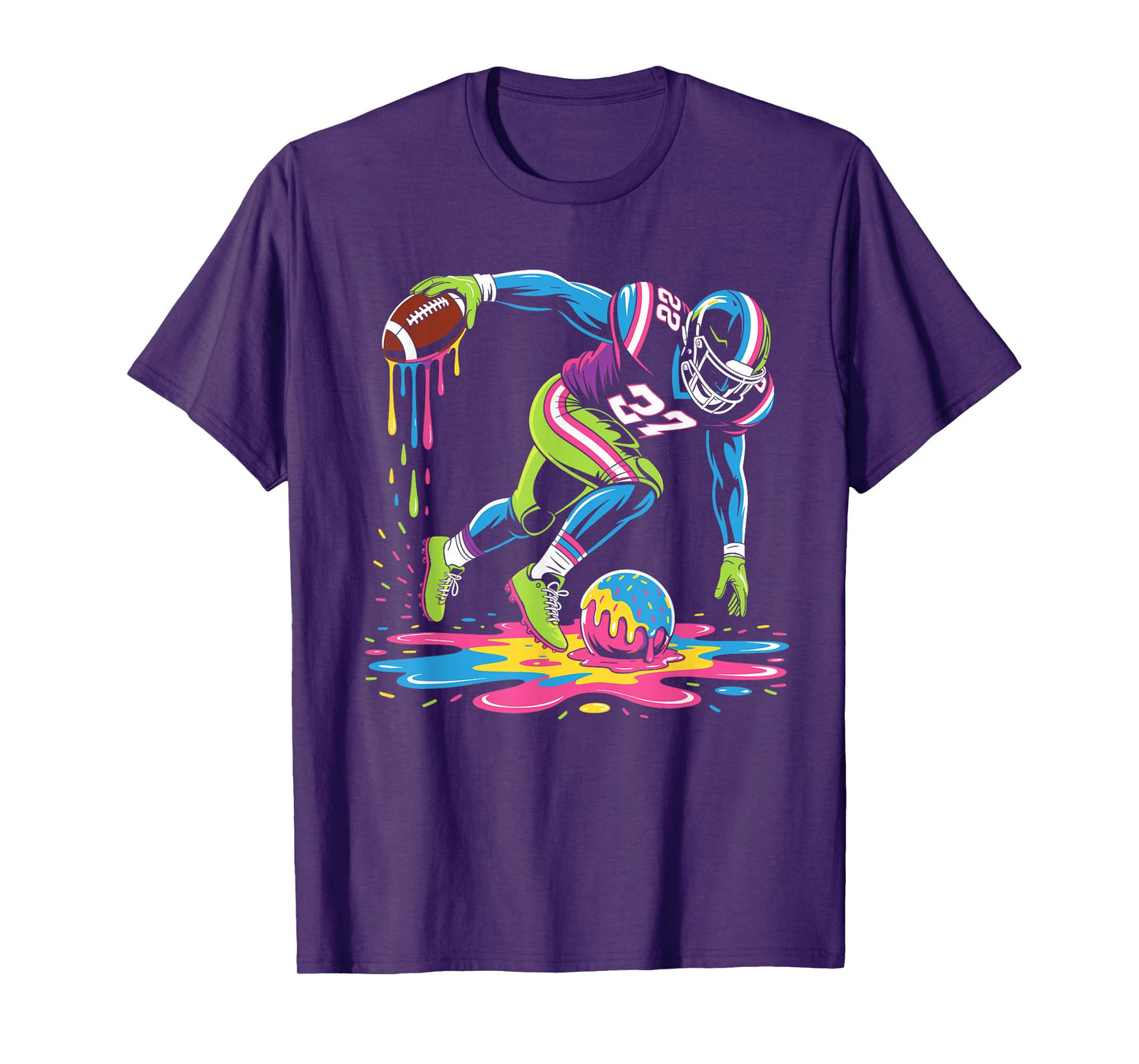 Ice cream Drip Football Sprinkles football drip T-Shirt