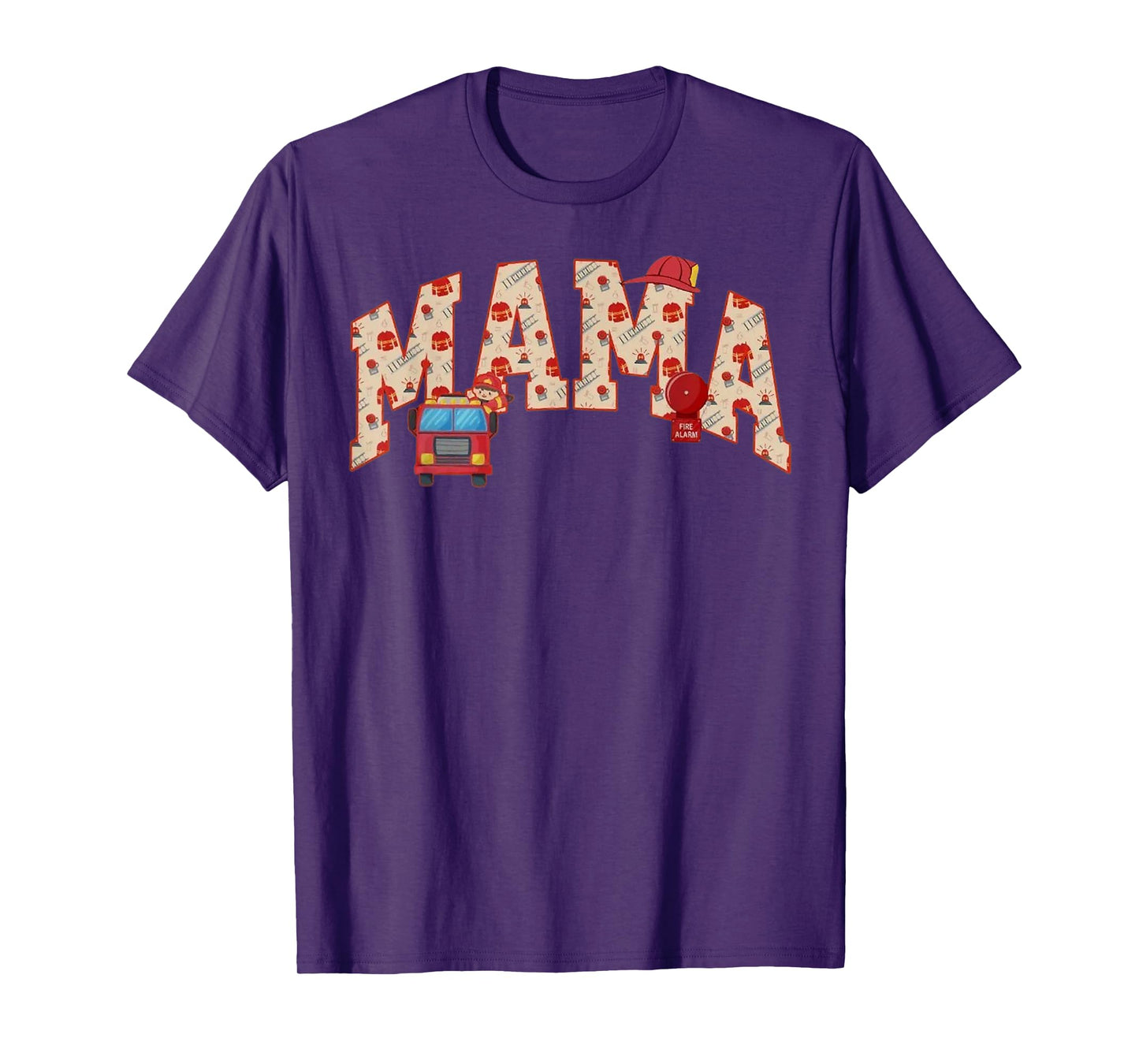 Mama Birthday Boy Fire Truck Firefighter First Birthday Mom T-Shirt
