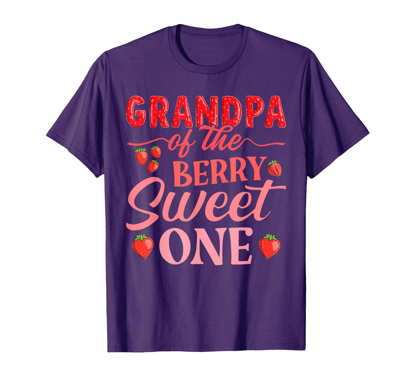 Grandpa Of The Berry Sweet One Strawberry First Birthday T-Shirt