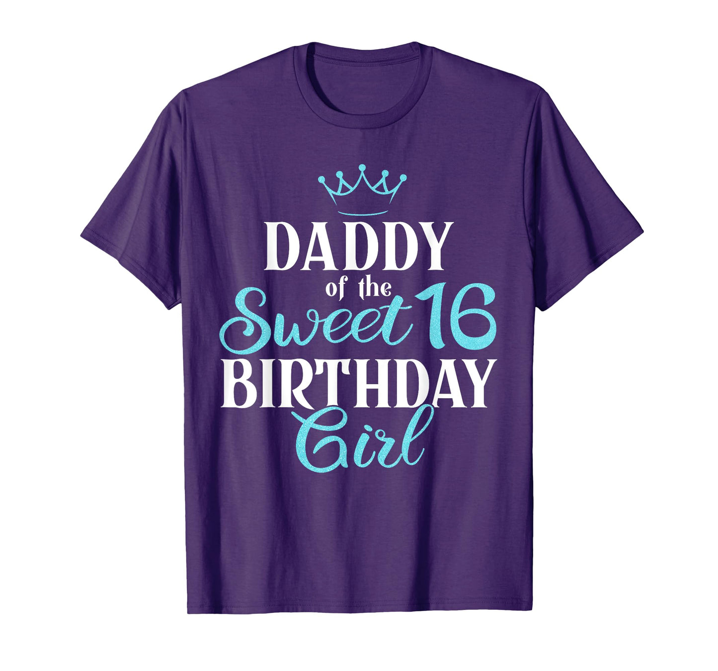 Dad Of Sweet 16th Birthday Sixteen Squad Bday Party Blue T-Shirt