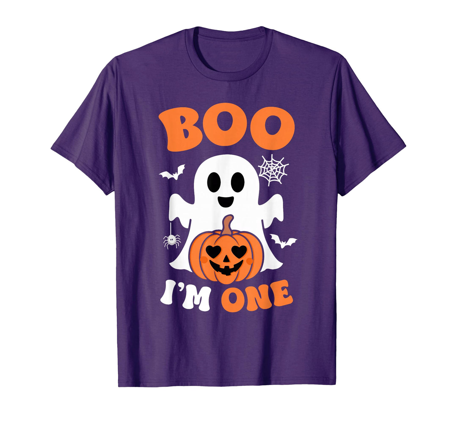 Ghost Boo I'm One Year 1st Birthday Boys Halloween Groovy T-Shirt