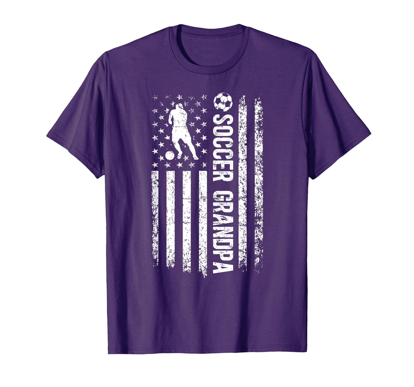 Soccer Grandpa Of A Soccer Player Grandfather US Flag T-Shirt