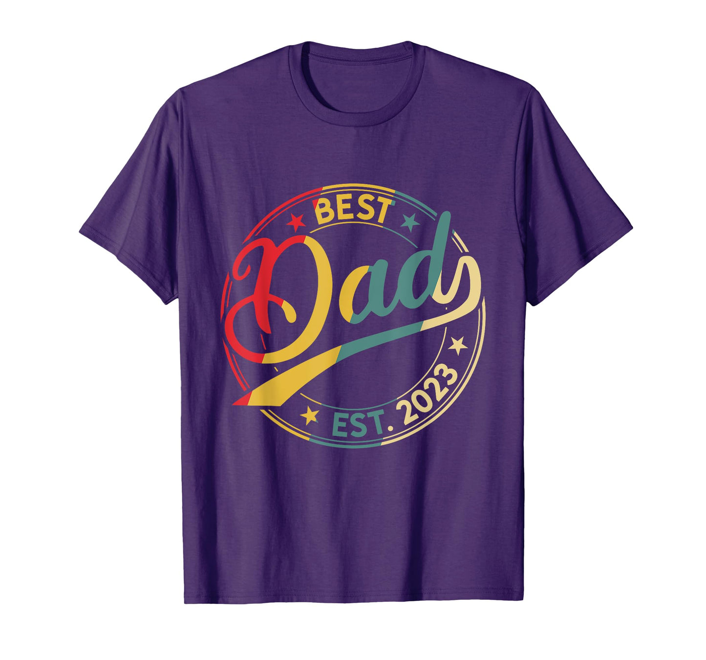 Men's Best Dad Est. 2023 Father since 2023 Retro Father 2023 T-Shirt