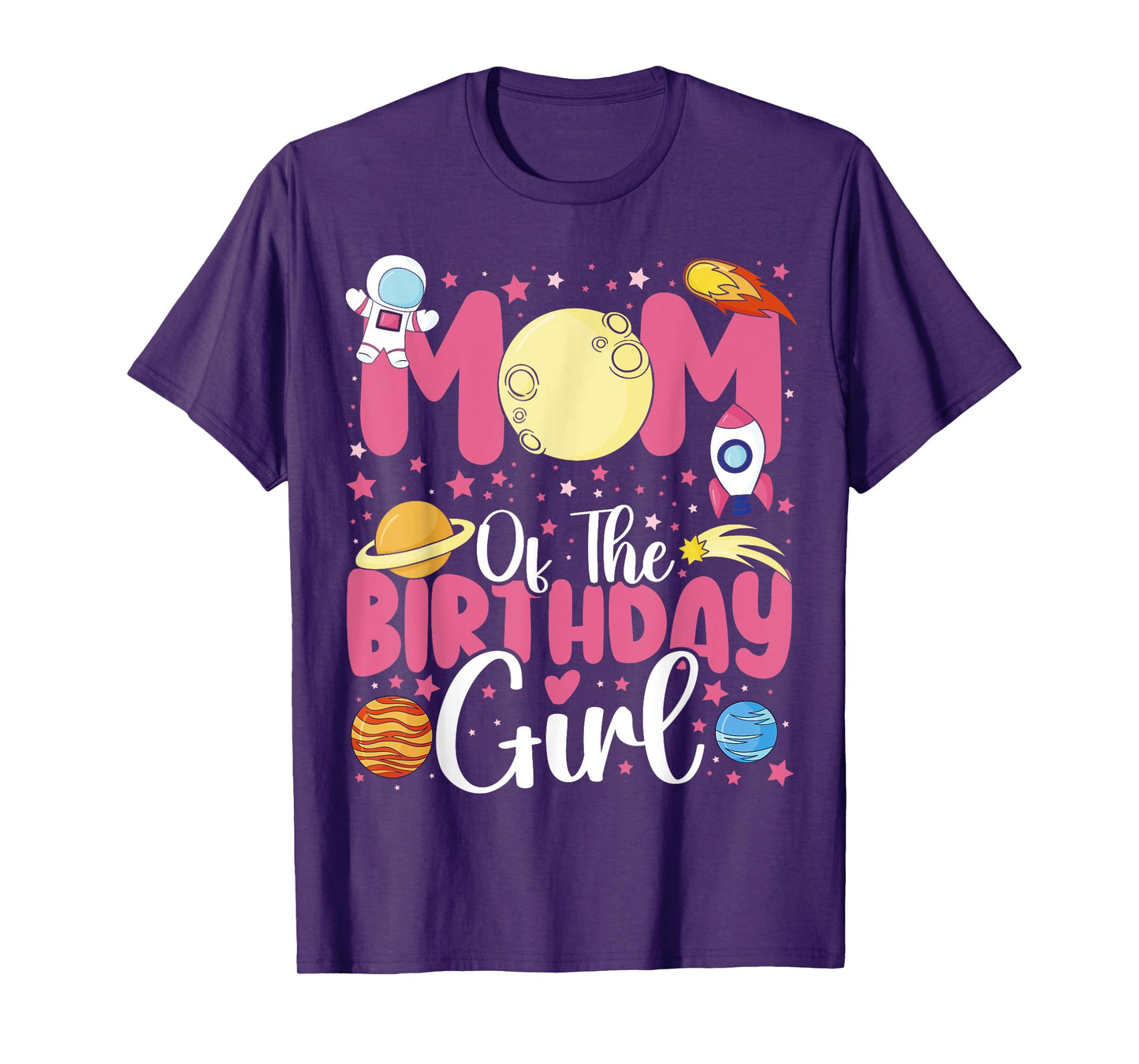 Two The Moon Mom Of the Birthday Girl Astronaut Family Party T-Shirt