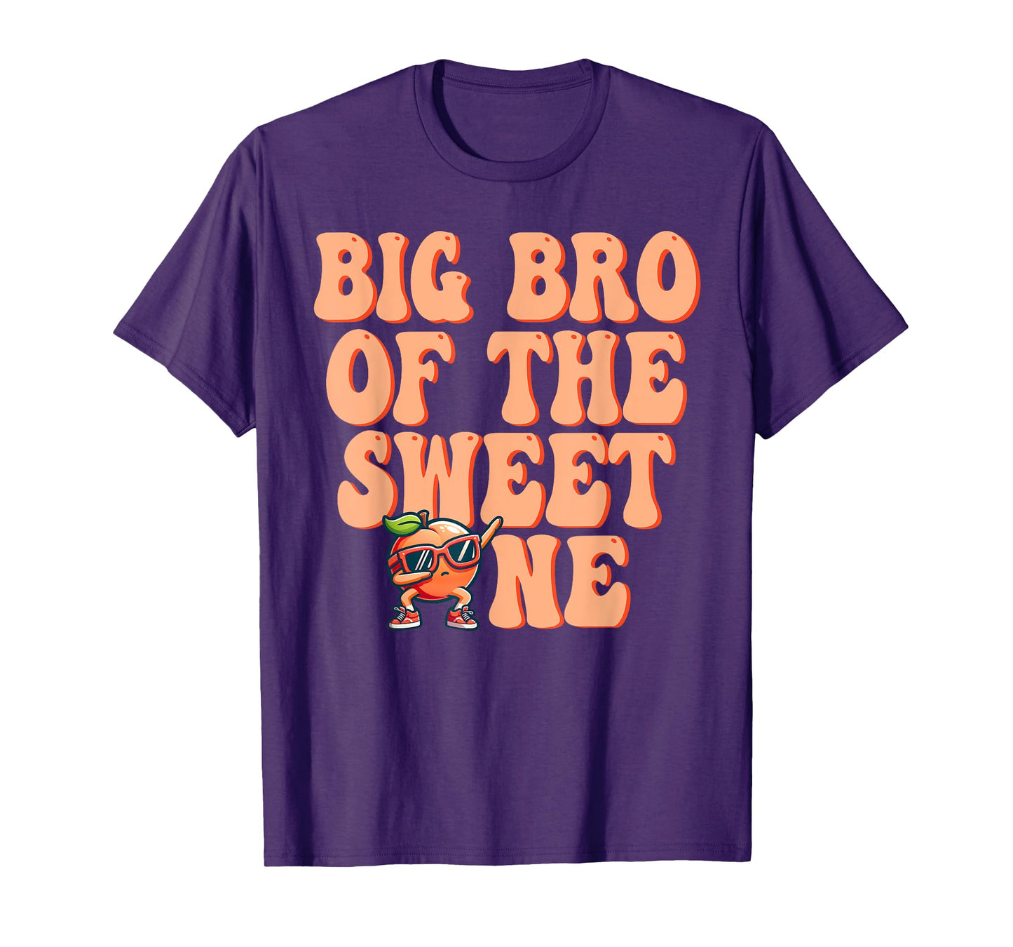 Big Brother of The Sweet One Peach 1st Birthday on Peach T-Shirt