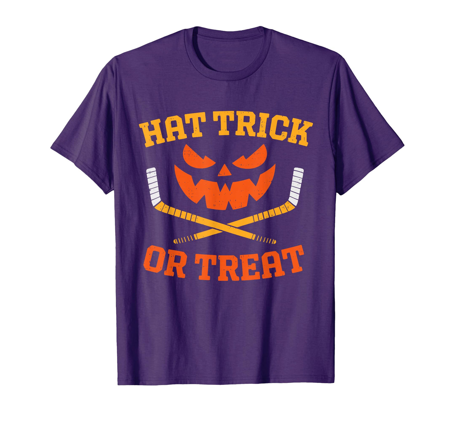Funny Ice Hockey Pumpkin Halloween Mens Boys Teens Kids T-Shirt