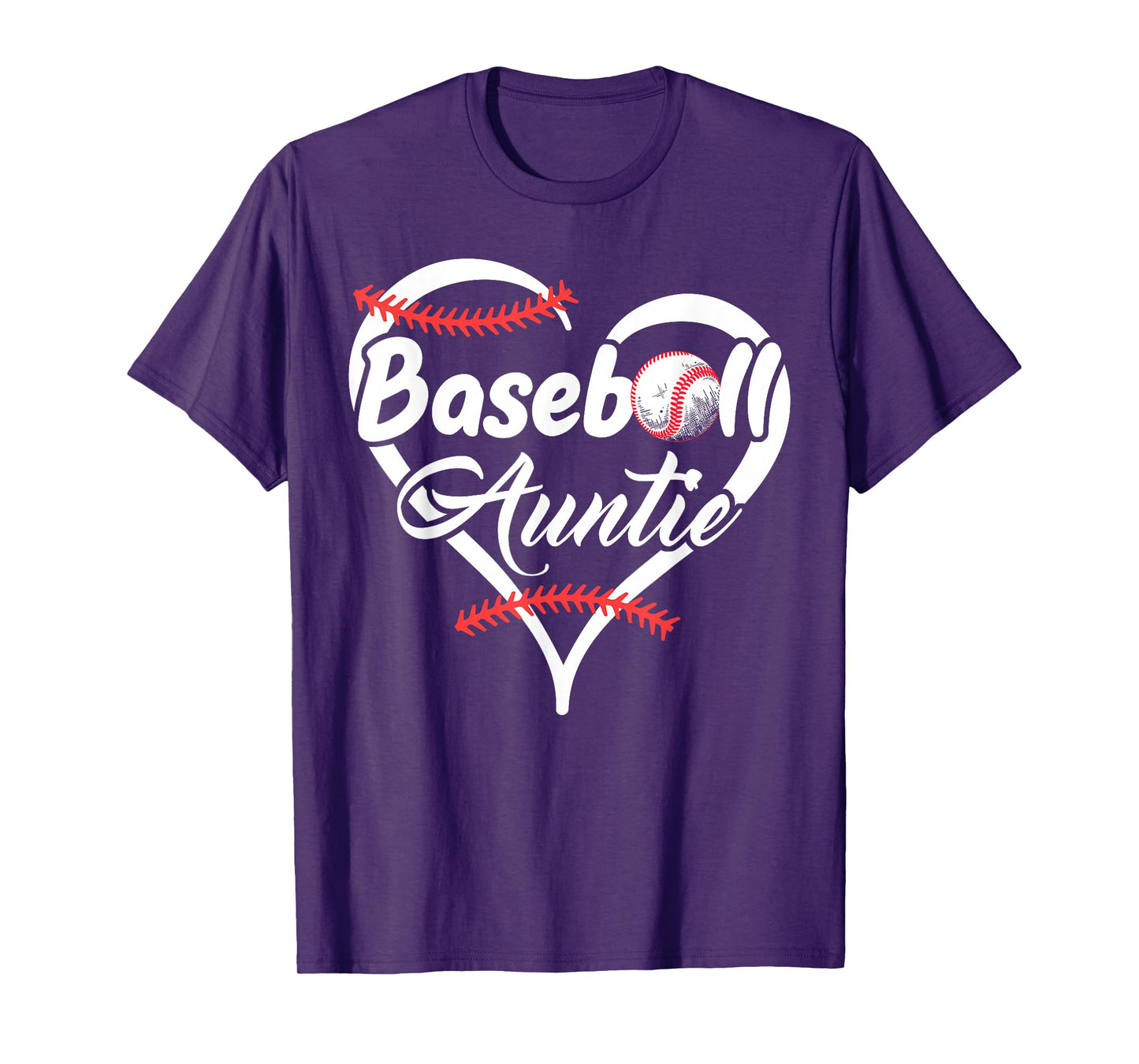 Baseball Aunt Heart Proud Baseball Auntie T-Shirt