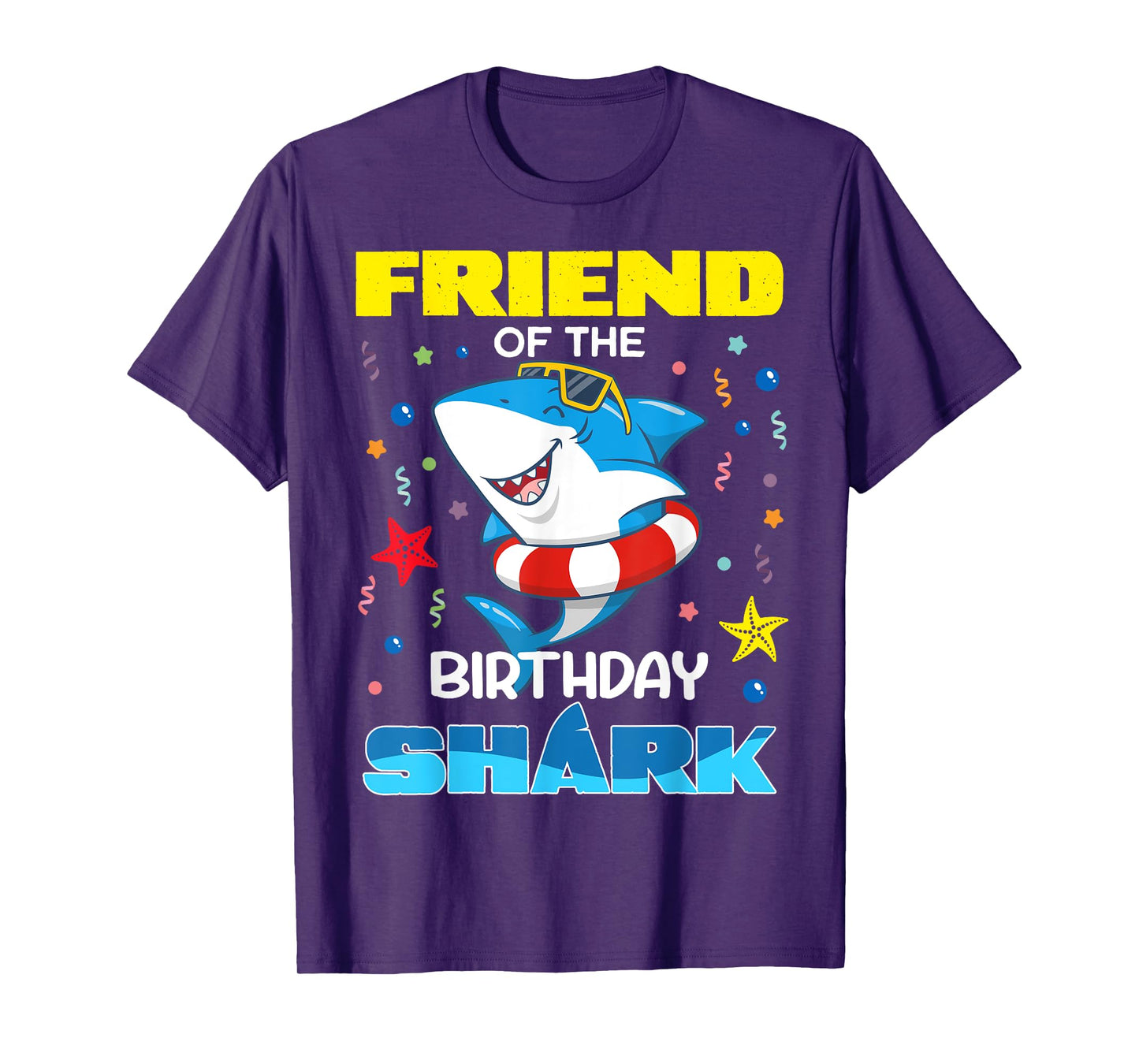 Friend Of The Birthday Shark Kids Party Family Matching T-Shirt