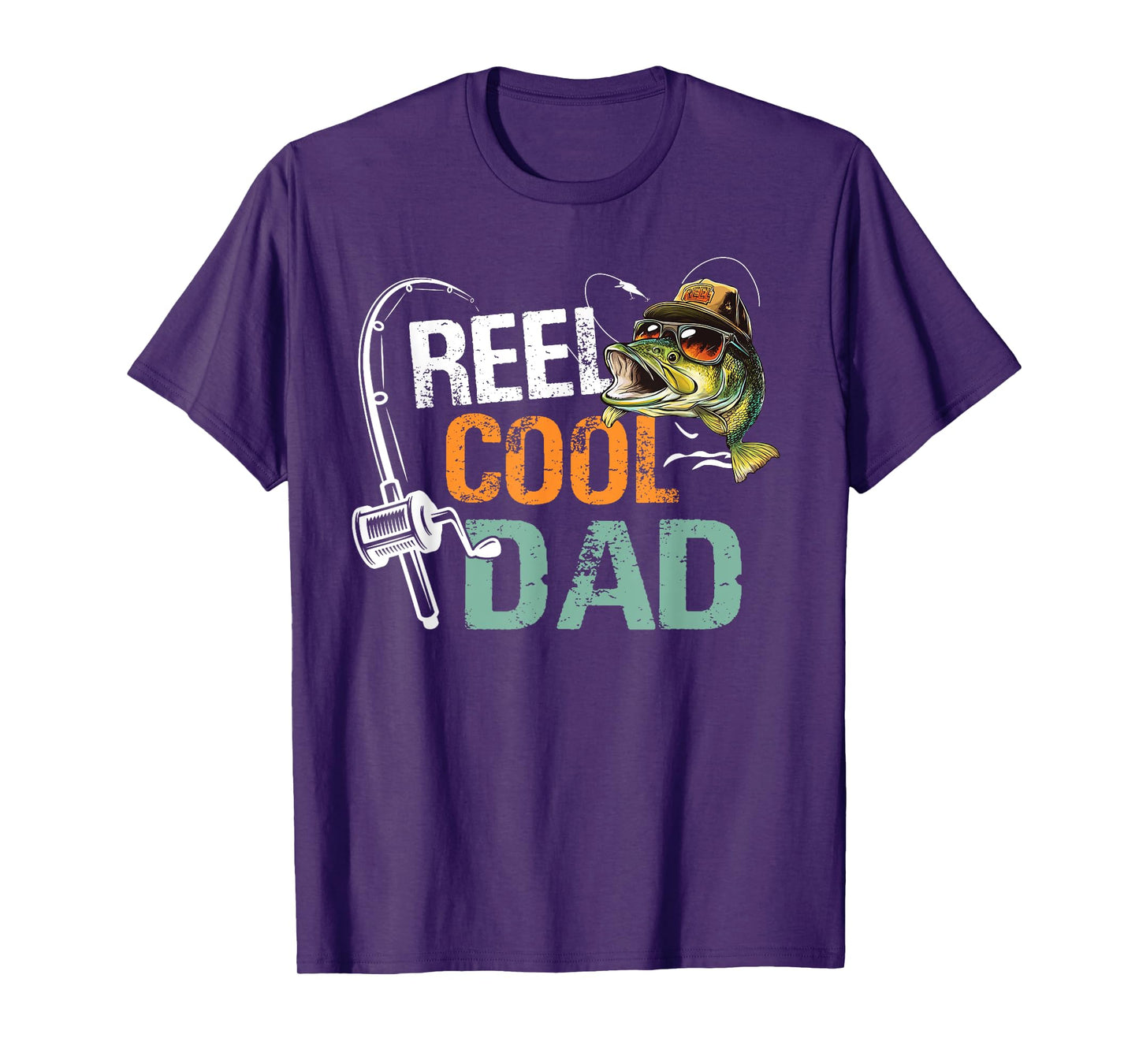 Reel Cool Dad Fishing Dad Birthday Vintage T-Shirt