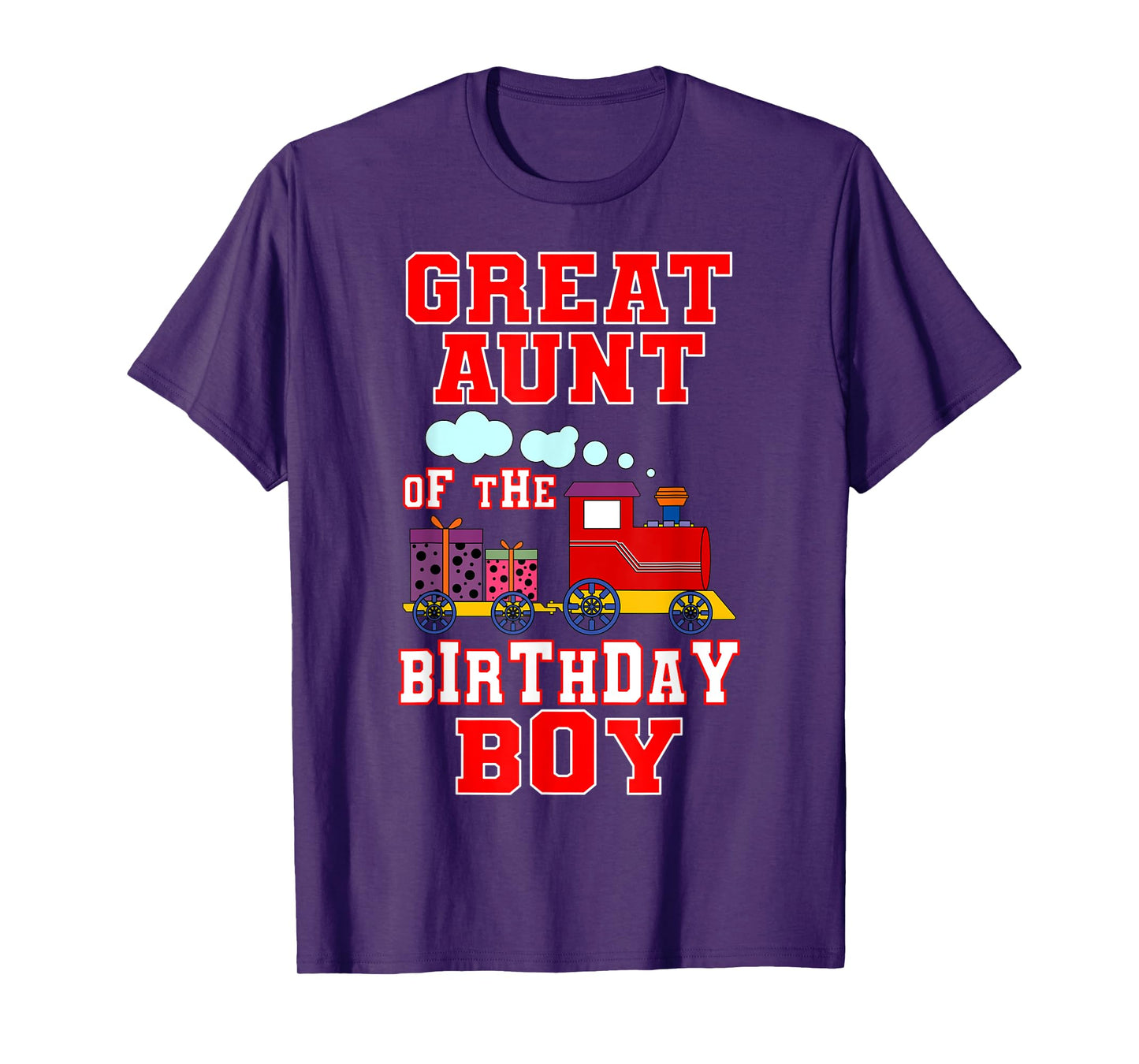 Great Aunt Of The Birthday Boy Train Steam Locomotive Bday T-Shirt