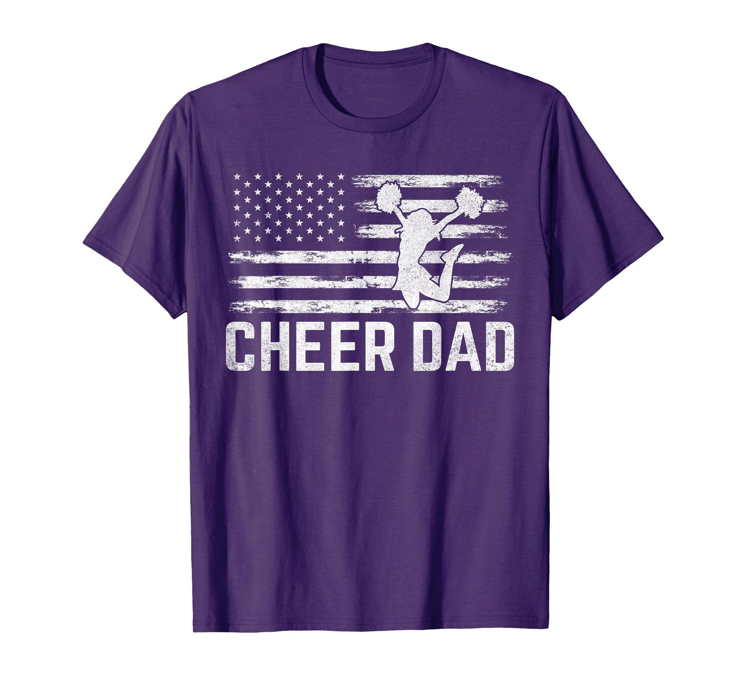 Mens Mens USA Patriotic Dad Father's Day American Flag Cheer Dad T-Shirt