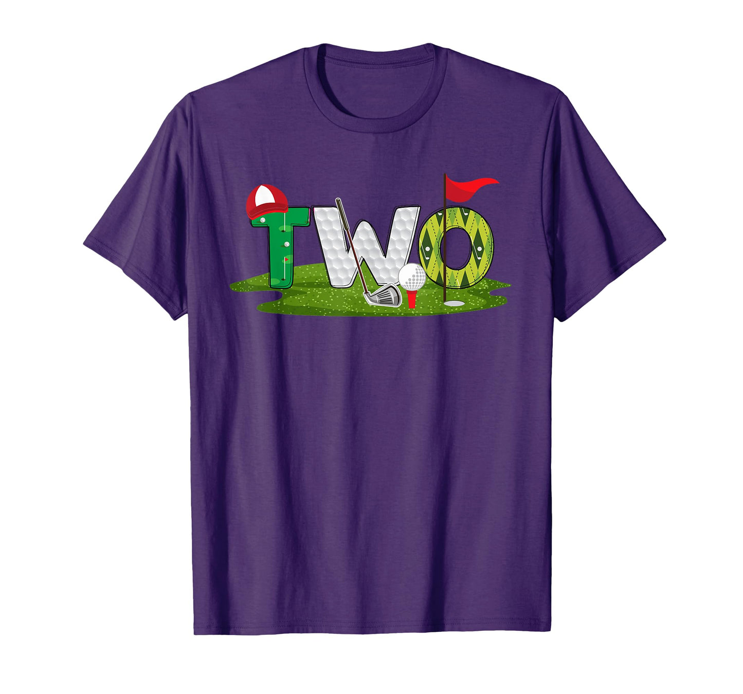 2nd Birthday Golf Theme 2 Year Old Kids Sport Party T-Shirt