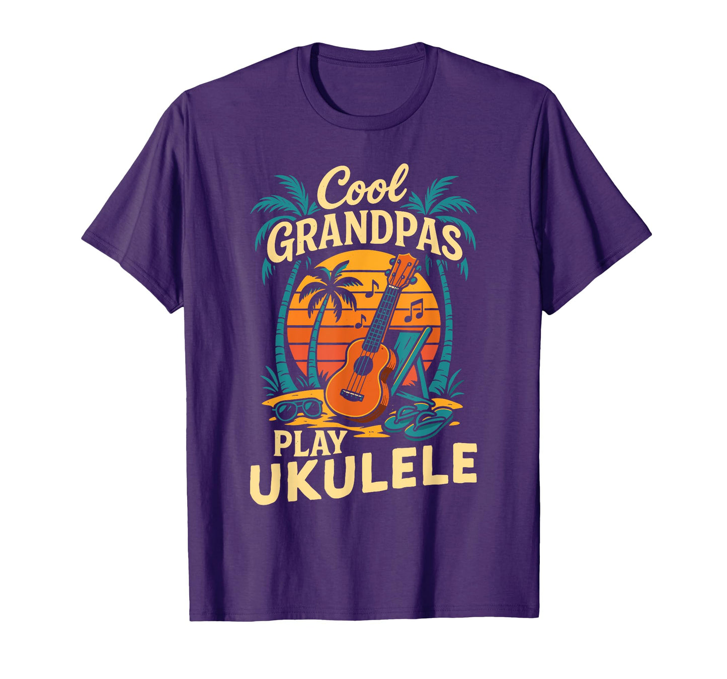 Hawaiian Ukulele Uke Cool Grandpas Play Ukulele T-Shirt