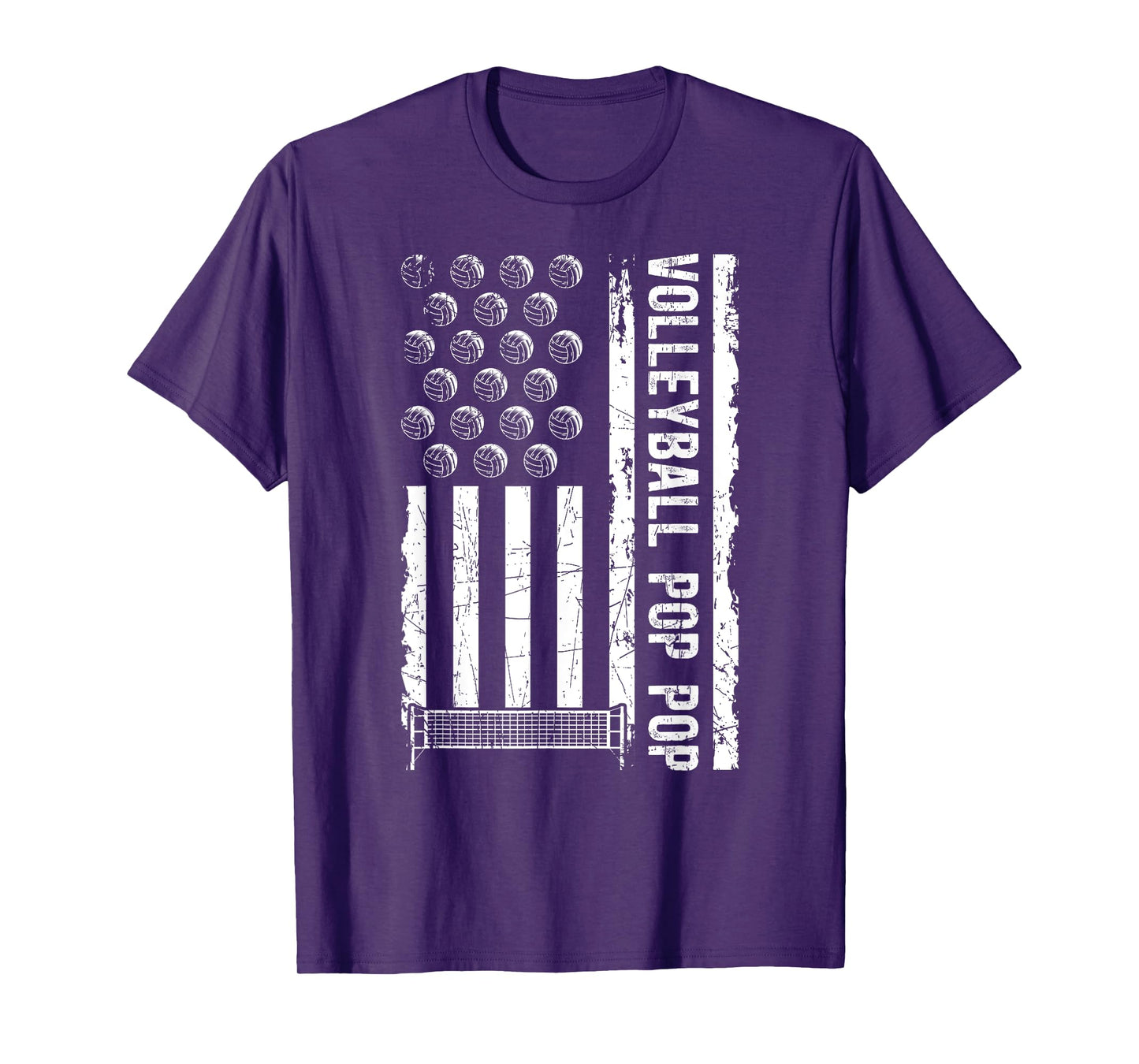 Volleyball Pop Pop US Flag Pop Pop Of A Volleyball Player T-Shirt