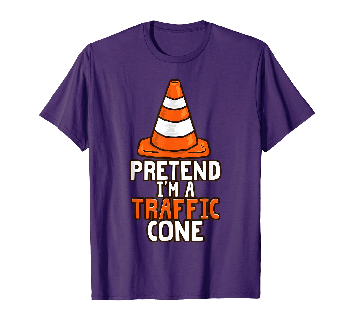 Retro I'm a Traffic Cone Lazy Halloween Costume Kids Adults T-Shirt