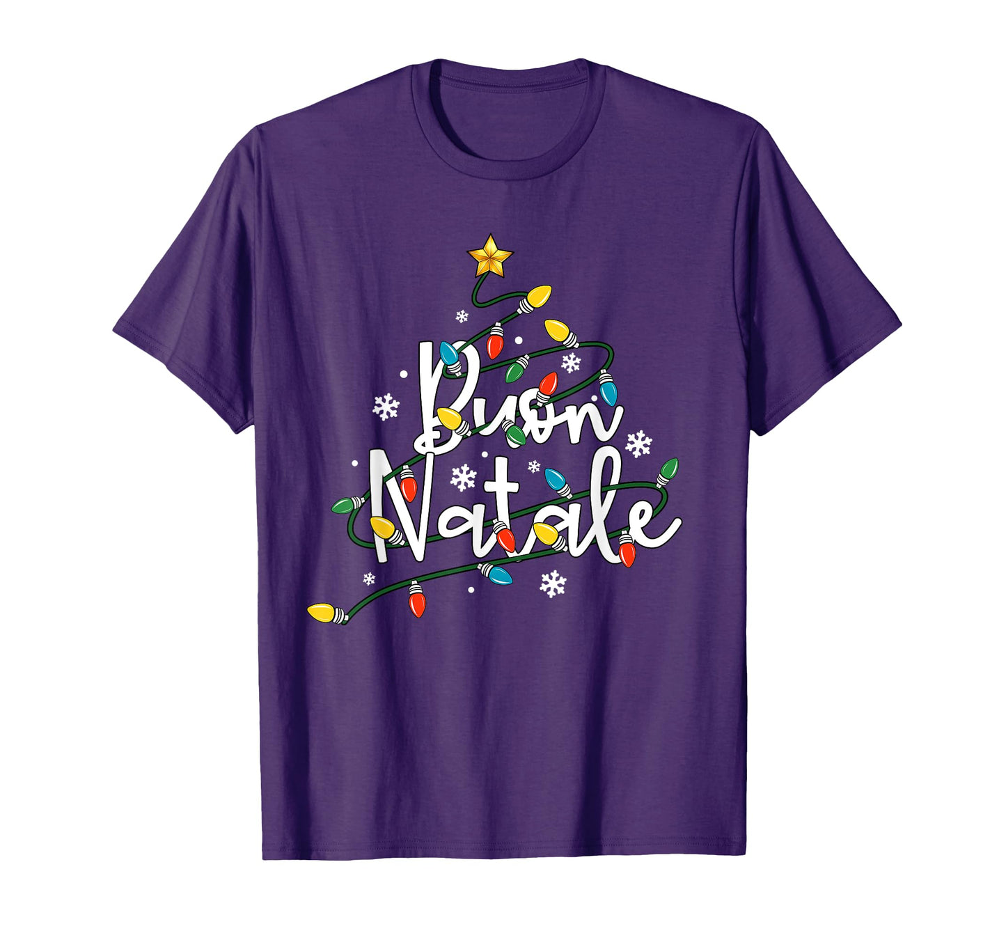 Buon Natale Italian Family Merry Christmas Tree Lights T-Shirt