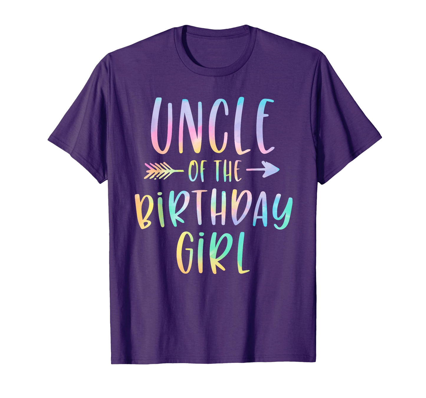 Uncle of the Birthday Girl Tie Dye Colorful Bday T-Shirt