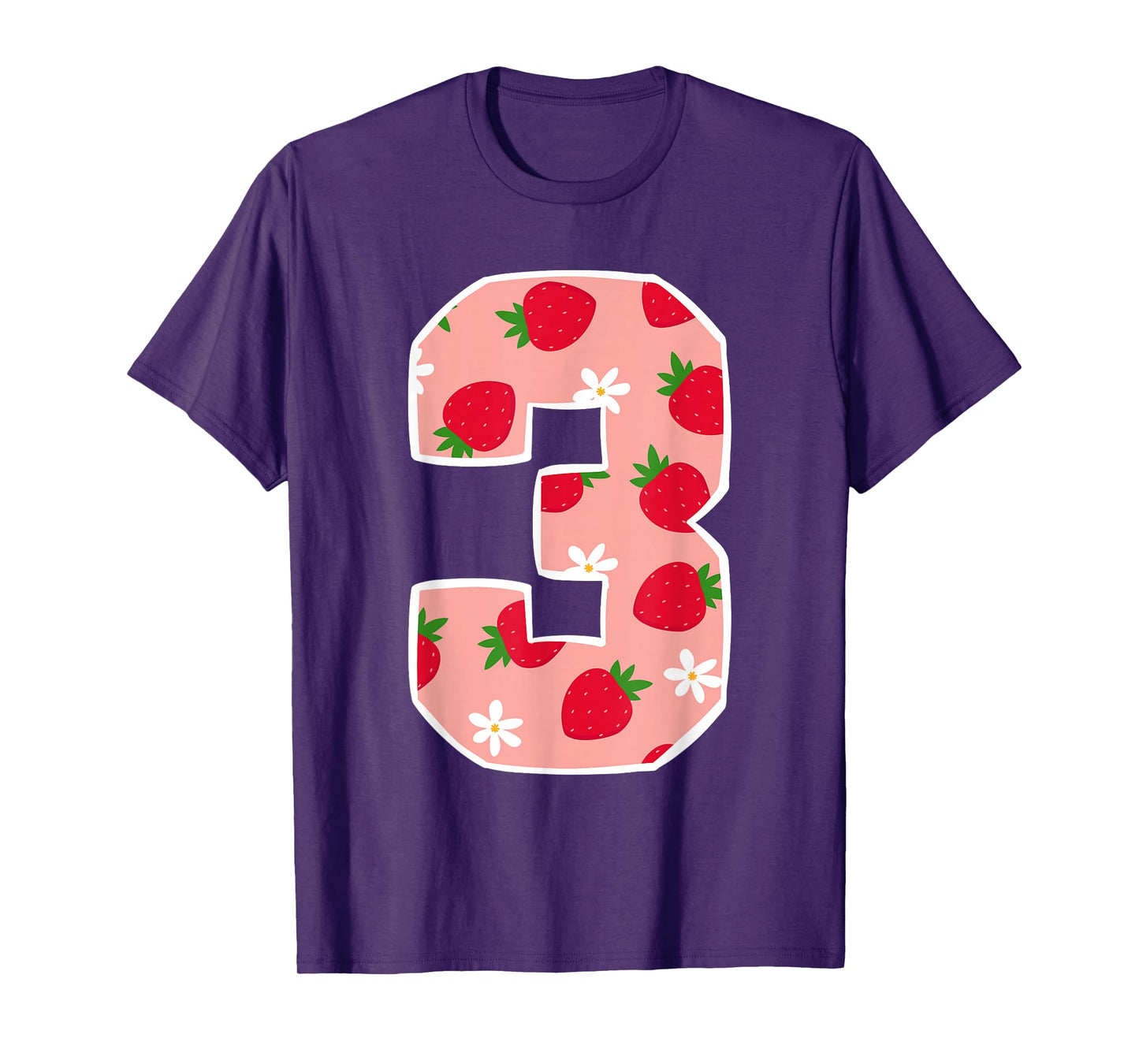 3 Years Old Girl 3rd Birthday Strawberry Lover Berry Sweet T-Shirt
