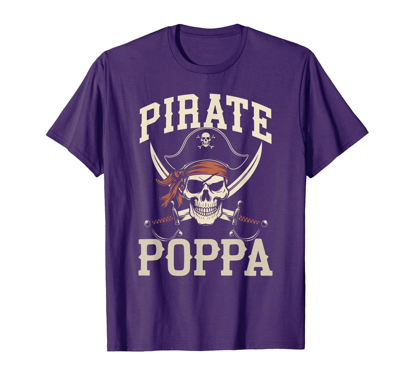 Pirate Poppa Funny Captain Matching Halloween Costume T-Shirt