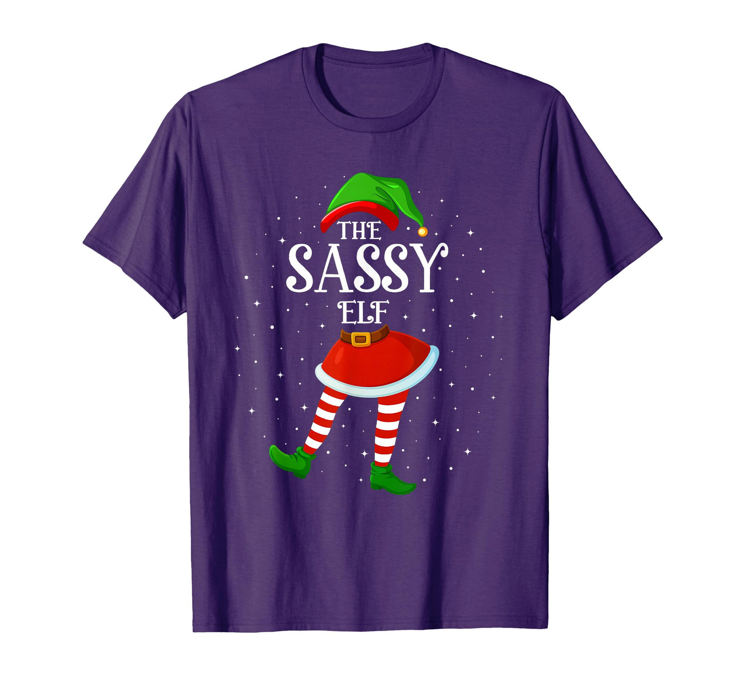Xmas Family Matching Women Girls The Sassy Elf Christmas T-Shirt