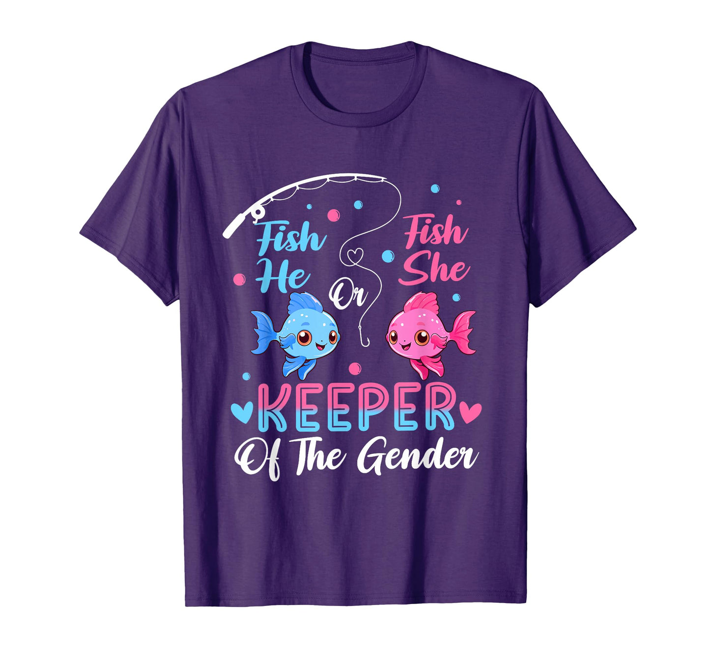 Keeper Of The Gender Fish He Or Fish Gender Reveal Party T-Shirt