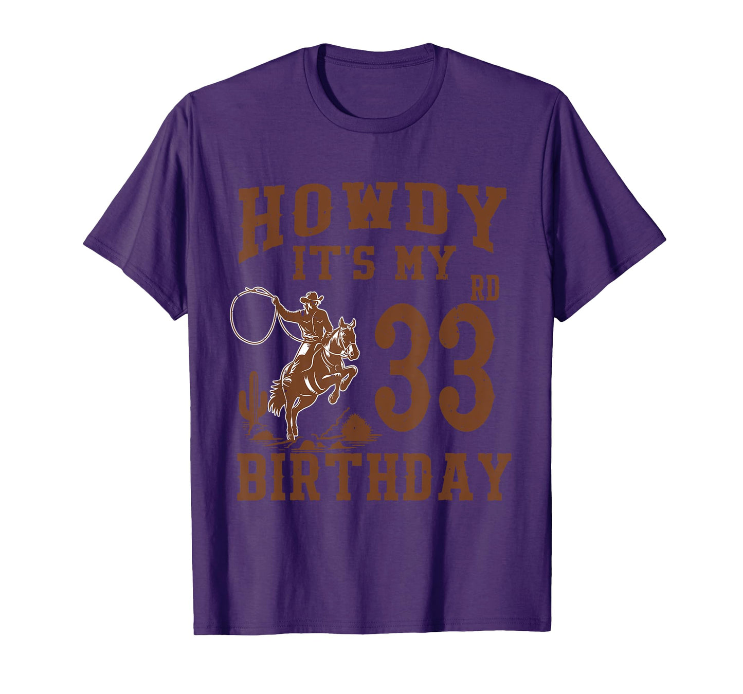 Howdy It's My 33rd Birthday Western Cowboy 33 Year Old Bday T-Shirt